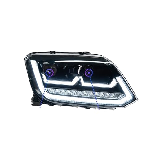1 Pair Car Front Headlight Compatible For Amarok Headlights 2010-2020 HeadLamp L-ED Styling Dynamic Turn Signal Lens Automotive Assembly