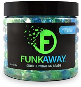 FunkAway Odor Eliminating Beads, 12 oz., Supercharged Odor Absorbing Beads for the House, Car or Gym, Eliminate Smoke, Pet and Bathroom Odors for Long-Lasting Results FunkAway Odor Eliminating Beads, 12 oz., Supercharged Odor Absorbing Beads for the House, Car or Gym, Eliminate Smoke, Pet and Bathroom Odors for Long-Lasting Results