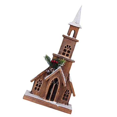 ABOOFAN 1pc Xmas Home Decor Led Light House Model Cute Christmas Ornament for Desktop Sturdy Festival Decoration for Parties Bookcases and Shelves