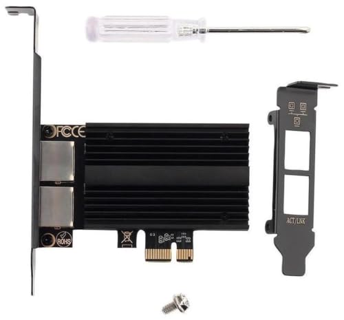 2.5Gbps PCIe Tarjeta de Red, Adaptador Ethernet RJ45 Doble Puerto Gigabit LAN, Soporta IEEE 802.3az EEE, para Escritorio Gaming Oficina miniatura 6
