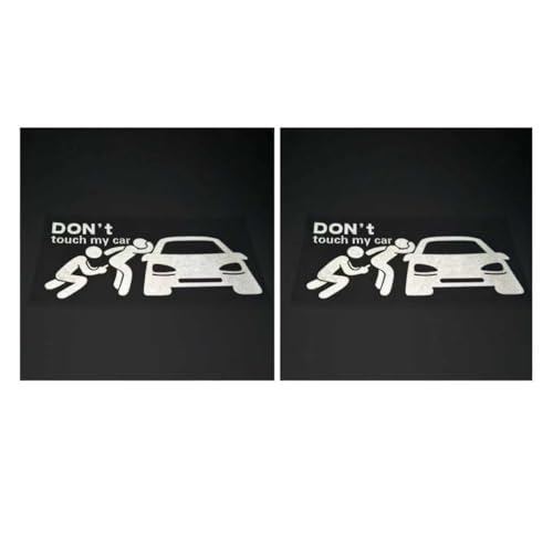 Arwrilt 2 PCS Don't Touch My Car Warning Sign Car Stickers, Self-Adhesive Reflective Do Not Touch Warning Funny Vinyl Car Decal (Style#3)