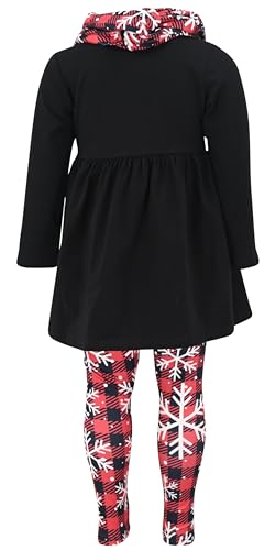 Image of Unique Baby Girls Kids Toddler 3pc Outfit Set Long Sleeve Stretch Tunic Top Leggings and Scarf