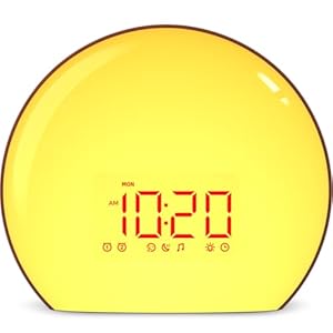 Magicteam Sunrise Alarm Clock Wake Up Clock Natural Sunset Simulation 21 Soothing Sounds Dual Alarm 6 Times Snooze 28 Ringtones Dimmable 12 Colors Night Light 10 Timer Options Adjustable Volume