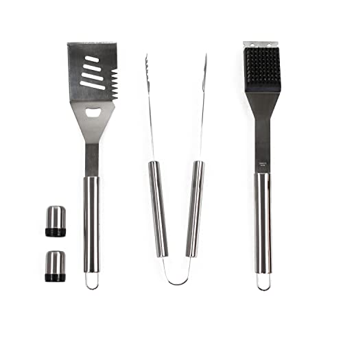 Mastercook Kit d'accessoires Professionnels en Acier pour Barbecue avec Valise, kit d'accessoires BBQ avec Pinces, fourches, spatule et brosses, Mallette d'outils Barbecue – vue 3