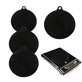 AEIMIAIDE 4 Pcs Induction Mats, Anti-Slip Heat Insulated Silicone Mat, Round Pad with High Temperature Resistance for Induction Cooktop Hob Cover Pots Pans Microwave Mats