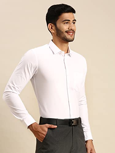 Image of RAMRAJ COTTON Men Full Sleeve Shirt | Prestigious Fit | Elegant Daily Formal Wear