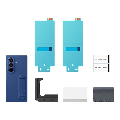 Image of Samsung Galaxy Z Fold7 Silicone Phone Case, Protective Cover with Stand, Secure Grip, Soft, Comfortable Design, US Version, Navy