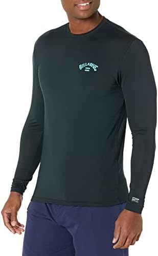 Billabong mens Classic Long Sleeve Loose Fit Rashguard Rash Guard Shirt, Black Art Wave, Medium US