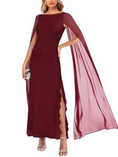 Robe longue élégante drapée de soirée en maille de qualité supérieure
