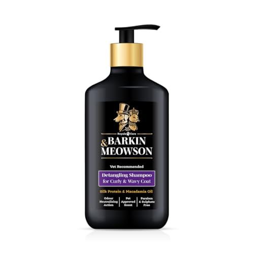 Barkin & Meowson Detangling Dog Shampoo for Curly & Wavy Coat 350ml / 11.83 fl.oz - Macadamia Nut Oil Pet-Friendly Scent
