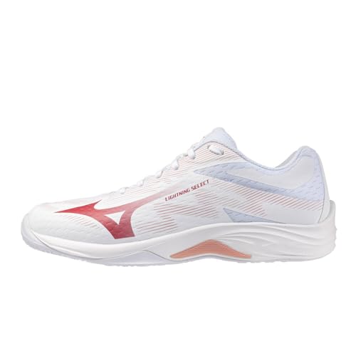 Mizuno Lightning Select Zapatillas de vóleibol para Mujer White/Rose Elegance/Lava Falls 38