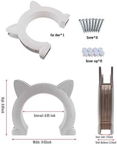 Miniatura 2 de Puerta interior para gatos, puertas de mascotas para gatos, agujero en forma de gatito, paso, puerta de gato, se adapta a la puerta interior, oculta