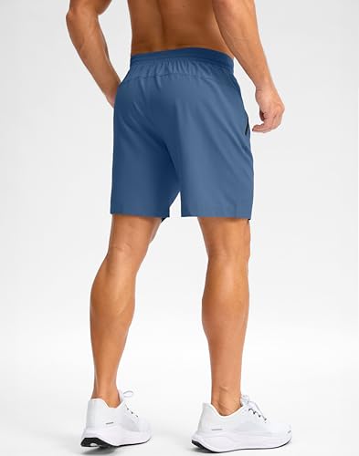 Image of Pudolla Men's Running Gym Shorts with Zipper Pockets 5 inch /7 inch / Lightweight Quick Dry Running Workout Athletic Short