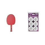 JOOLA Tischtennisschläger ROSSKOPF Attack Tischtennis-Schläger ITTF Zulassung für Fortgeschrittene Spieler-5fach, 1,8 MM Schwamm & Tischtennis-Bälle Rossi 3-Stern 40 Weiss 6er Blister