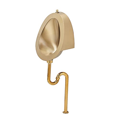 OTQEFTN Commercial Washout High Efficiency Urinal, Wall Mounted Smart Sensor Urinals, Household Stainless Steel Men's Urinalsgold Color, Suitable for Use in Homes Hotels Schools