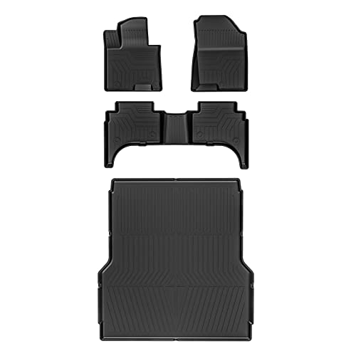 Kust Floor Mats And Trunk Mat For 2022 2023 Hyundai Santa Cruz 2 Row Seat Floor Cargo Liners All Weather Carpet Mats Black Tpe #TOP9