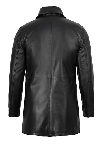 Image of fjackets Men's Leather Coat - Real Lambskin 3 /4 Length Long Jacket | Carcoat Style Outerwear