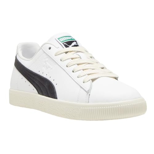 PUMA Mens Clyde Leather Lace Up Sneakers Shoes Casual - White - Size 7.5 M2