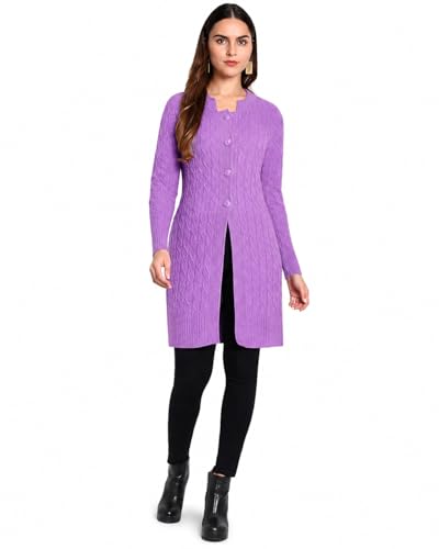 Image of HAUTEMODA Women's Wool Banded Collar Cardigan