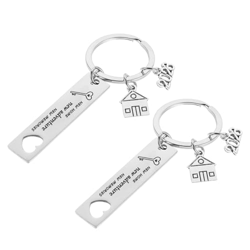 Garneck 2pièces Porte-clés Nouvelle Maison pour Couple Cadeau Pendaison Crémaillère Pendentif Clés Maison avec Breloque