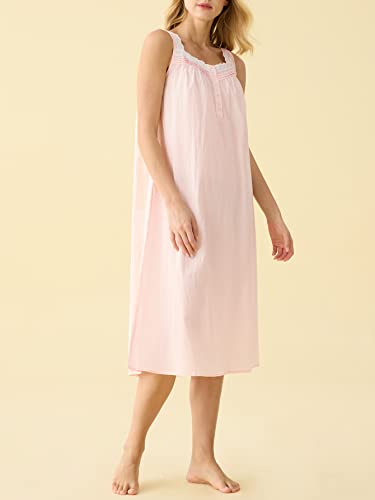 Latuza Women's Sleeveless Cotton Nightgown with Matching Long Robe Set3