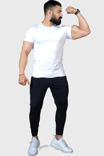 Image of FUAARK Men's Solid Slim Fit Sports Gym T-Shirt