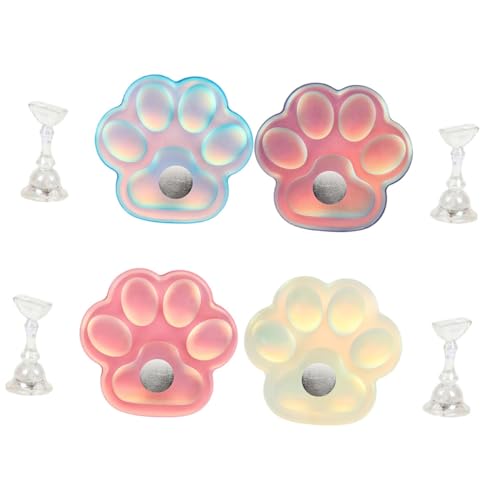 HAPINARY 1 Juego De Base Para Práctica De Manicura, Cuidado De Uñas Con Forma De Garra De Gato, Esmalte De Uñas De Colores, Soporte De Exhibición Fijo, 4 Piezas De Soporte Para Práctica De