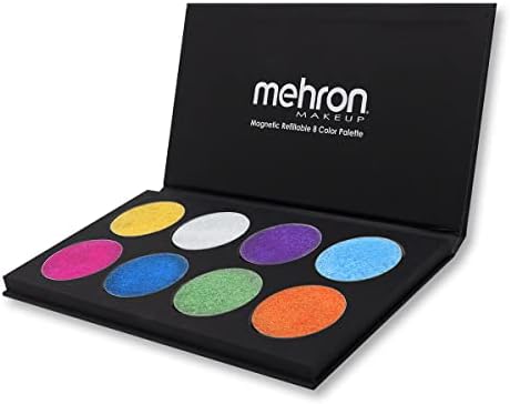 Mehron Makeup Paradise AQ Face & Body Paint 8 Color Palette (Metallic) - Face, Body, SFX Makeup Palette, Special Effects, Face Painting Palette, Theater, Halloween, Parties and Cosplay
