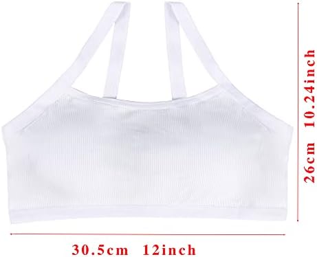 EDS SERVICE Girls Bra, 2 Pack Padded Sports Teenage Bra, Soft Cotton First Crop Top, Back to School Training Bra for Age 8-16 Years