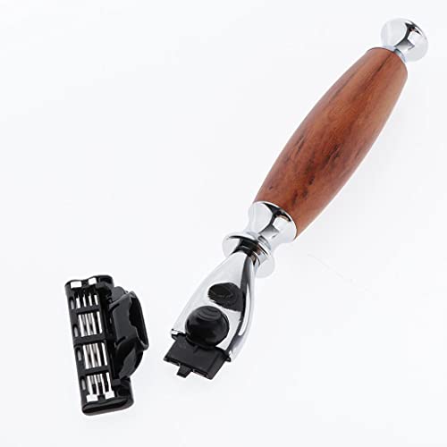Cepillo de barba para evitar tirones con mango largo de madera marrón 2