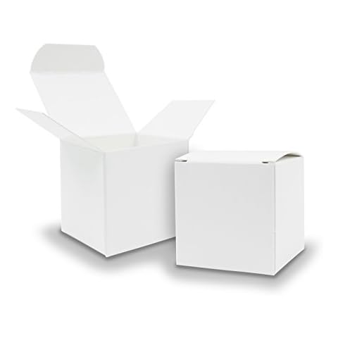 itenga 10x Würfelbox aus Karton 5x5cm weiß kleine Schachtel als Gastgeschenk Geschenkbox zum Befüllen Cover