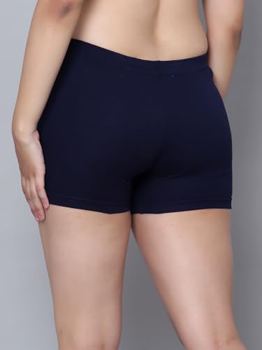 Image of Aimly Cotton Stretchable Cycling Gym Yoga Above Knee Slip Shorts for Women Combo Pack of 3