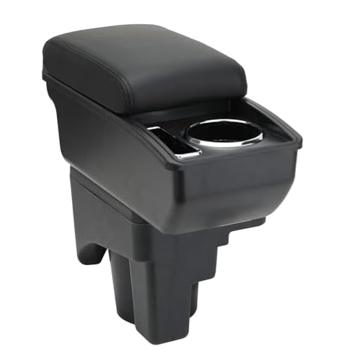 OYHCM Auto Armlehne für VW Golf 6 Golf 5 Doppelter Stauraum Mittelkonsole Armlehnen Jetta 5 VW Sagitar Einfache Montage Schwarzes Leder