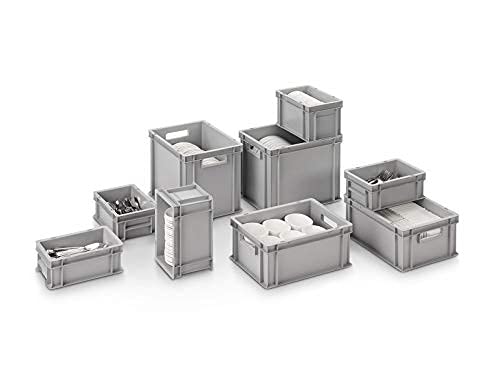 Eurobox EB-417 im Set mit 4 Kunststoffboxen in Grau, 40x30x17,5 cm