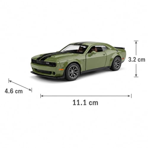 Image of Wizplex MSZ Dodge Challenger 2022 1:43 Scale Officially Licensed Die Cast Metal Car - Pull Back Classic Muscle with Openable Front Doors, Collectible Showpiece for Kids 6+ & Car Enthusiasts