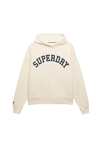 Superdry Sudadera con capucha para mujer, Hueso del desierto blanco, 42