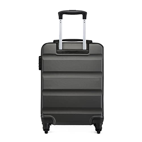 Kono Cabin Luggage Hard Shell ABS Carry-on Suitcase with 4 Spinner Wheels and Dial Combination Lock(Grey)