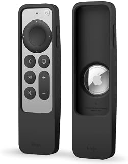 elago R5 Locator Case Compatible with Apple TV 4K Siri Remote 3rd (2022) & 2nd Generation and Compatible with Apple AirTag - Lanyard Included, Drop Protection, Full Access to All Functions (Black)