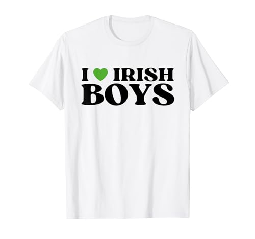 Funny i love irish boys i red heart british boys irlanda maglietta