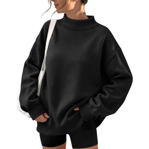 Oversized Mock Neck Sweatshirt Women Casual 2026 Winter Sweat Shirts - image 1