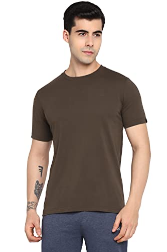 Image of Allen Cooper Men's Super Combed Cotton Rich Solid Round Neck Half Sleeve T-Shirt