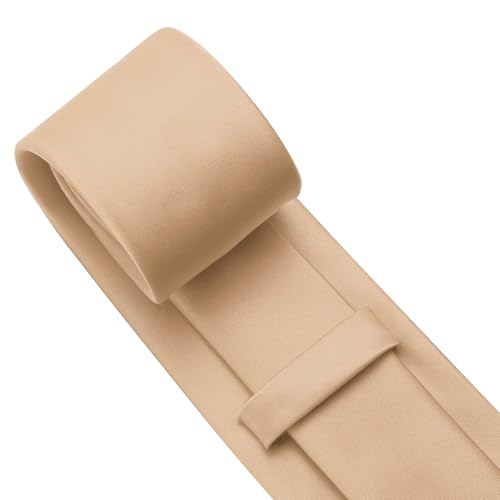 Image of KOOELLE Men's Ties Solid Pure Color Plain Neckties Formal Black Ties For Men