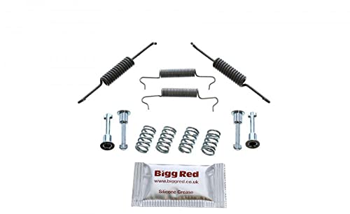 Bigg Red - Parking Hand Brake Shoe Fitting Kit - Rear Disc Brakes Drum dia 160mm, Shoe width 20mm - Compatible with Rover