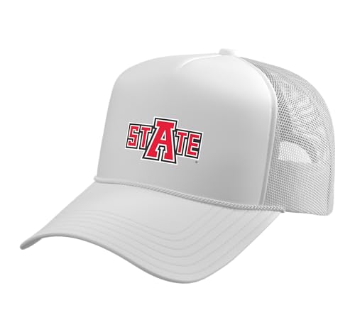 Arkansas State A-State Red Wolves ASTATE128 Trucker Hat with Adjustable Mesh Back, White