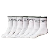 HYPD Athletic Crew Ankle Socks – 7 Pairs Cotton Men & Women Letter Print Socks for Running, Workout, Gym, Sports, Daily Wear