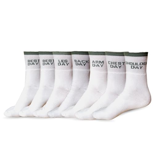 Athletic Crew Ankle Socks – 7 Pairs Cotton Men & Women Letter Print Socks for Running, Workout, Gym, Sports, Daily Wear