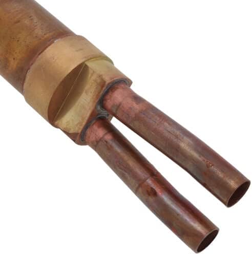 6" Single Handle Hot & Cold Mixing Hydrant, Satin Nickel, 1/2" Plain Copper Ends