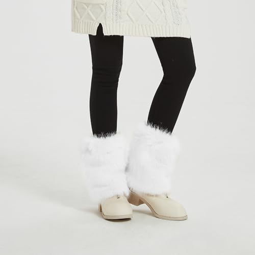 Image of Fur Leg Warmers Furry Faux Fur Winter Leggings Boot Cuffs Toppers for Women