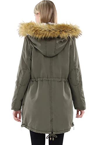 Malito Donna Foderato Parka Cappuccio Trenchcoat