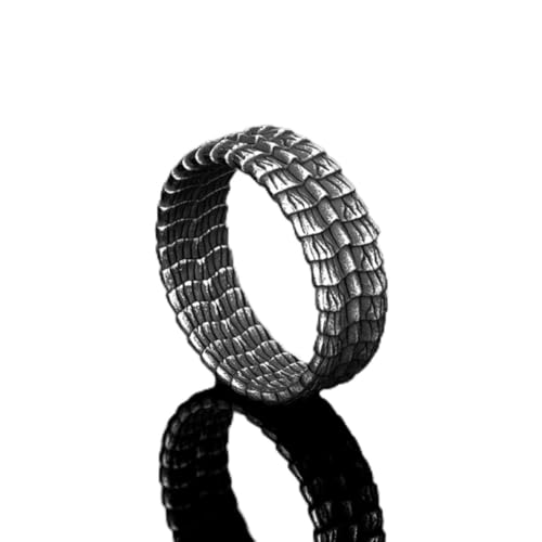 YAHOYA Mitología nórdica Ouroboros Anillo de Dedo Hombre Antiguo Acero Inoxidable Vikingos Midgard Serpiente Jormungand Joyería escandinava Masculina